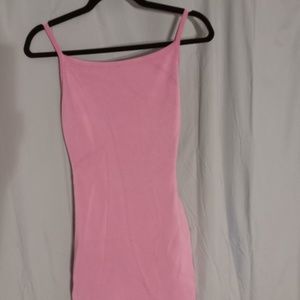 Guess Pink Ribbed Body-Con Dress XS